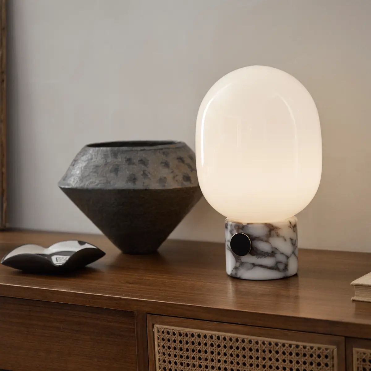 JWDA Tischlampe Marmor Calacatta Viola Groß
