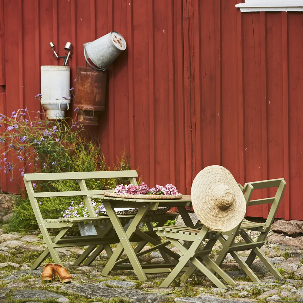 Torpet Stuhl antik grün Kiefer 