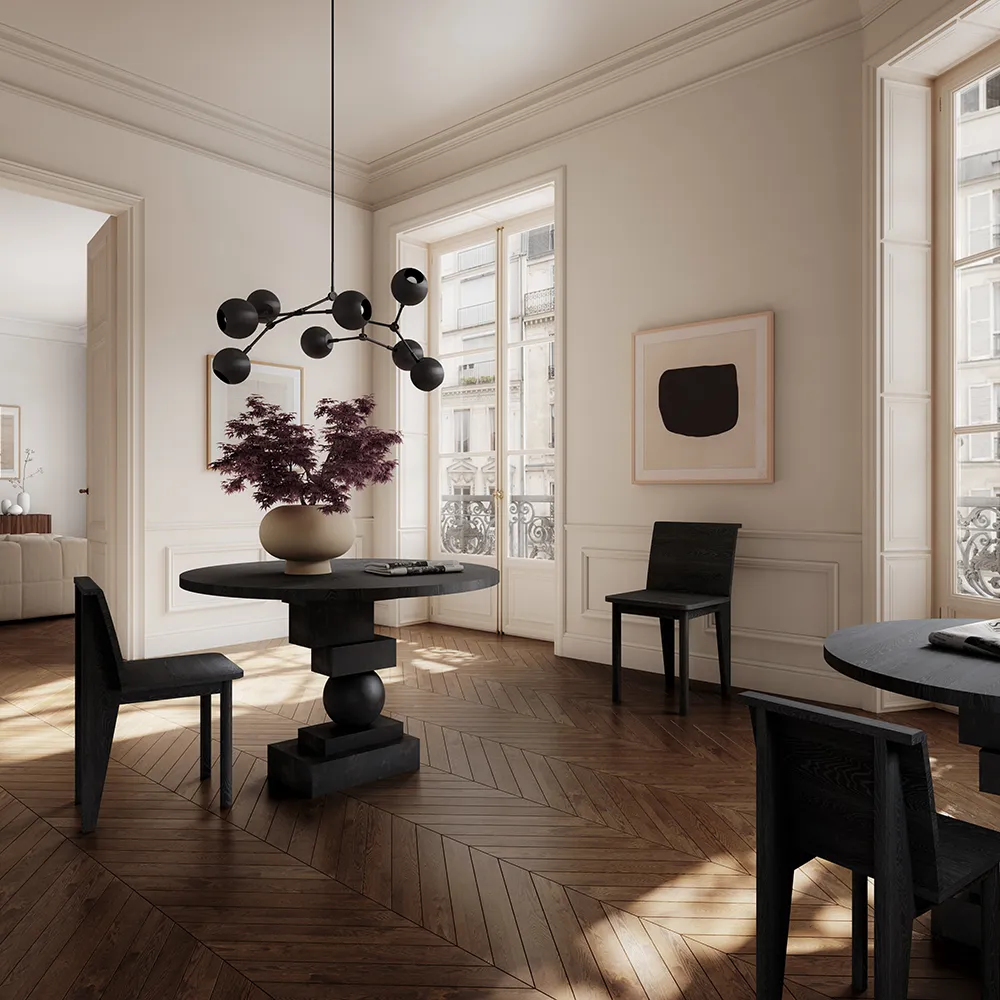 Brutus Slim Esszimmerstuhl – Kaffeebraun, Schwarz Eiche