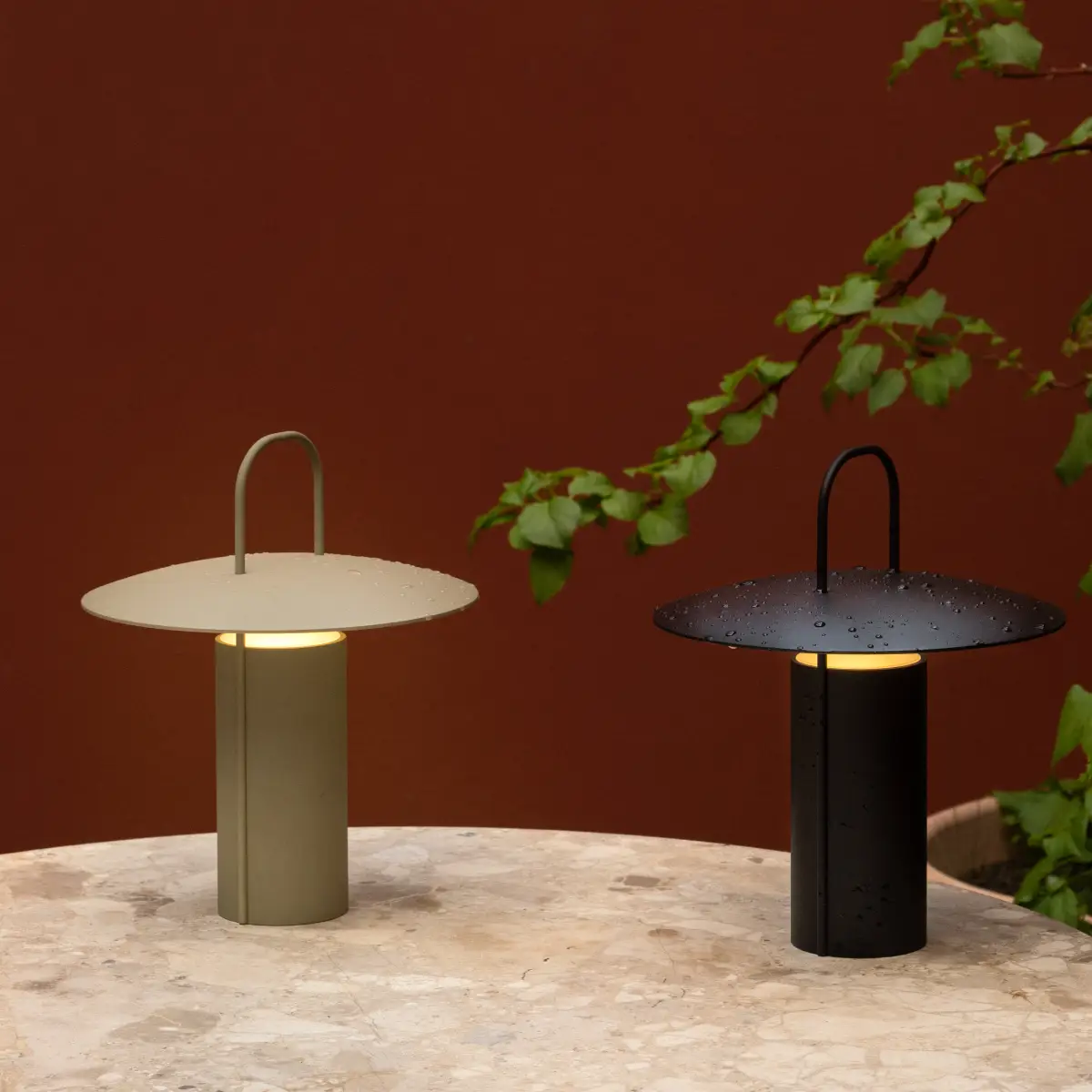 Ray Tragbare Lampe Aluminium Dusty Green
