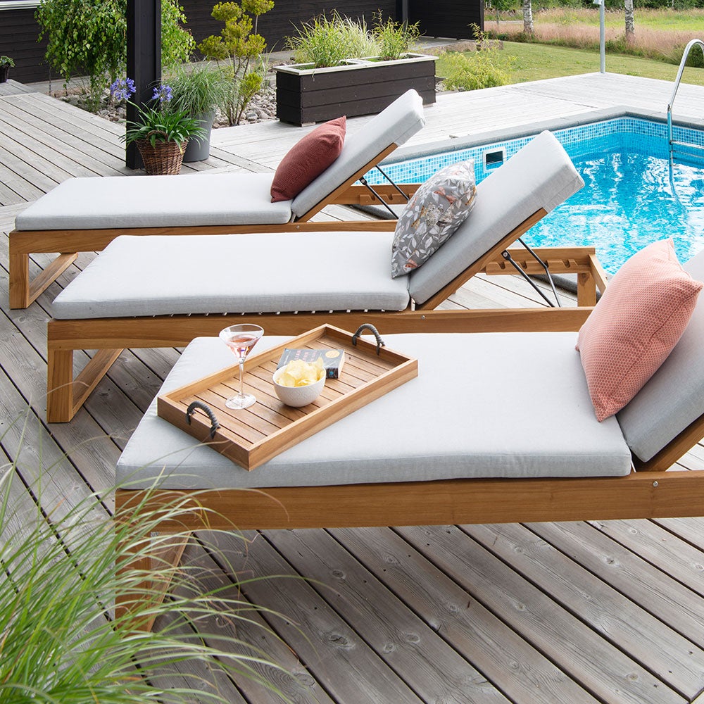 Himmelsnäs Sonnenliege beige teak 