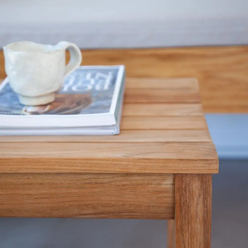 Vega Bank 120 cm Teakholz