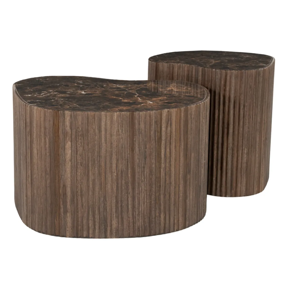 Nice (set of 2) 60x60x37 cm / 42x42x42 cm Teak braun