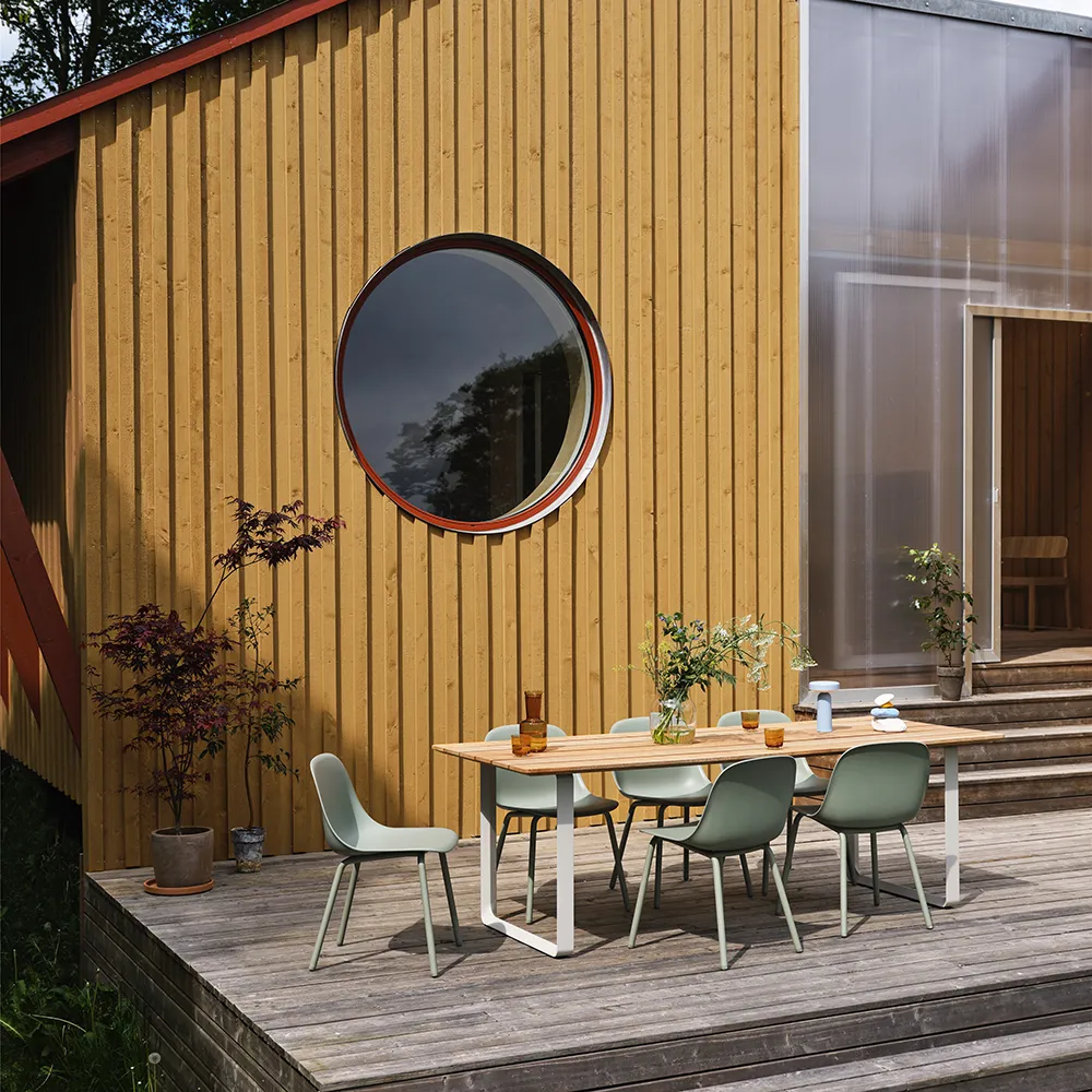 Fiber Outdoor Stuhl mit Armlehne Dusty Green 