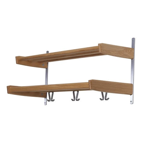 Meja Hutablage 90 cm 2 Einlegeböden Eiche lackiert