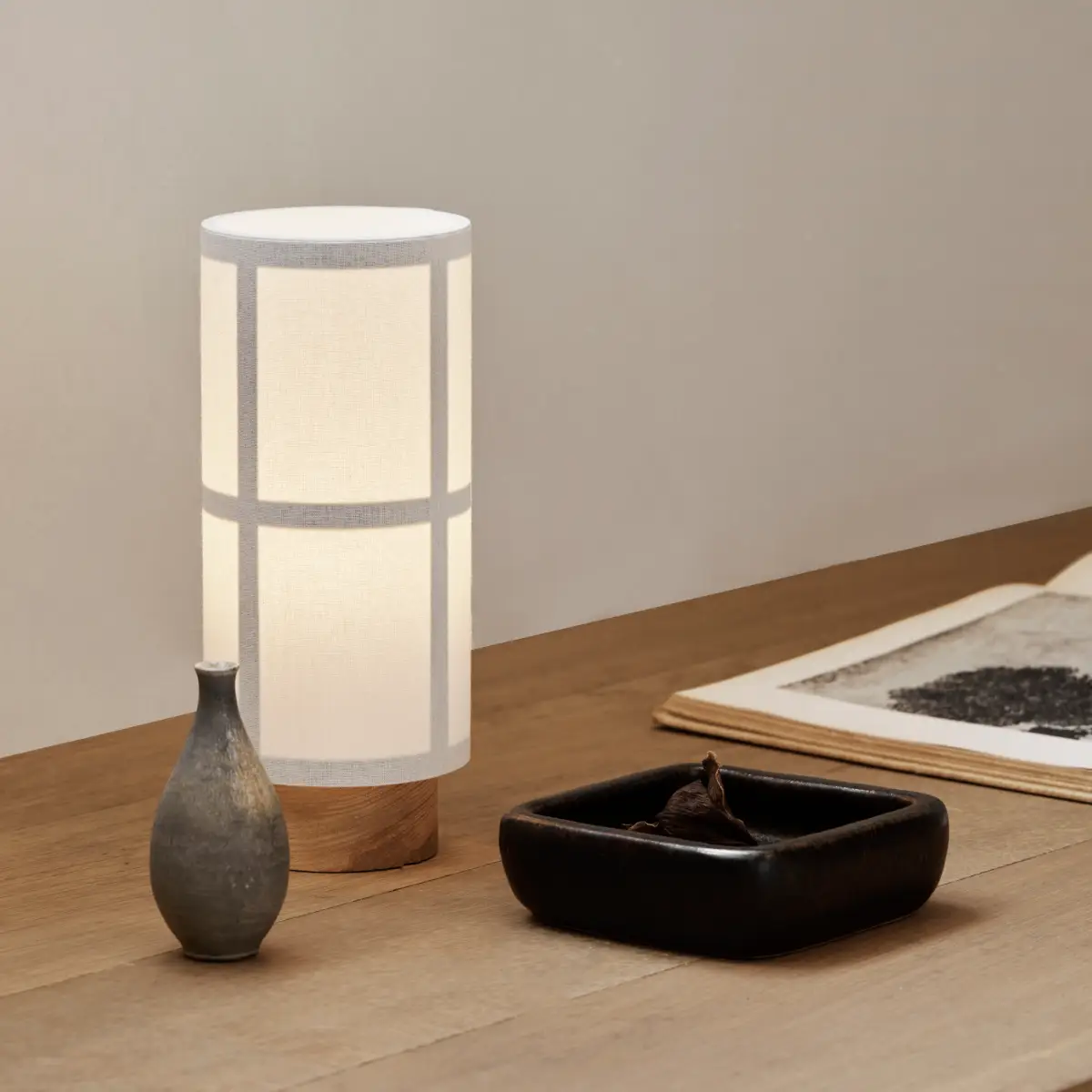 Hashira Tragbare Lampe Linne Raw