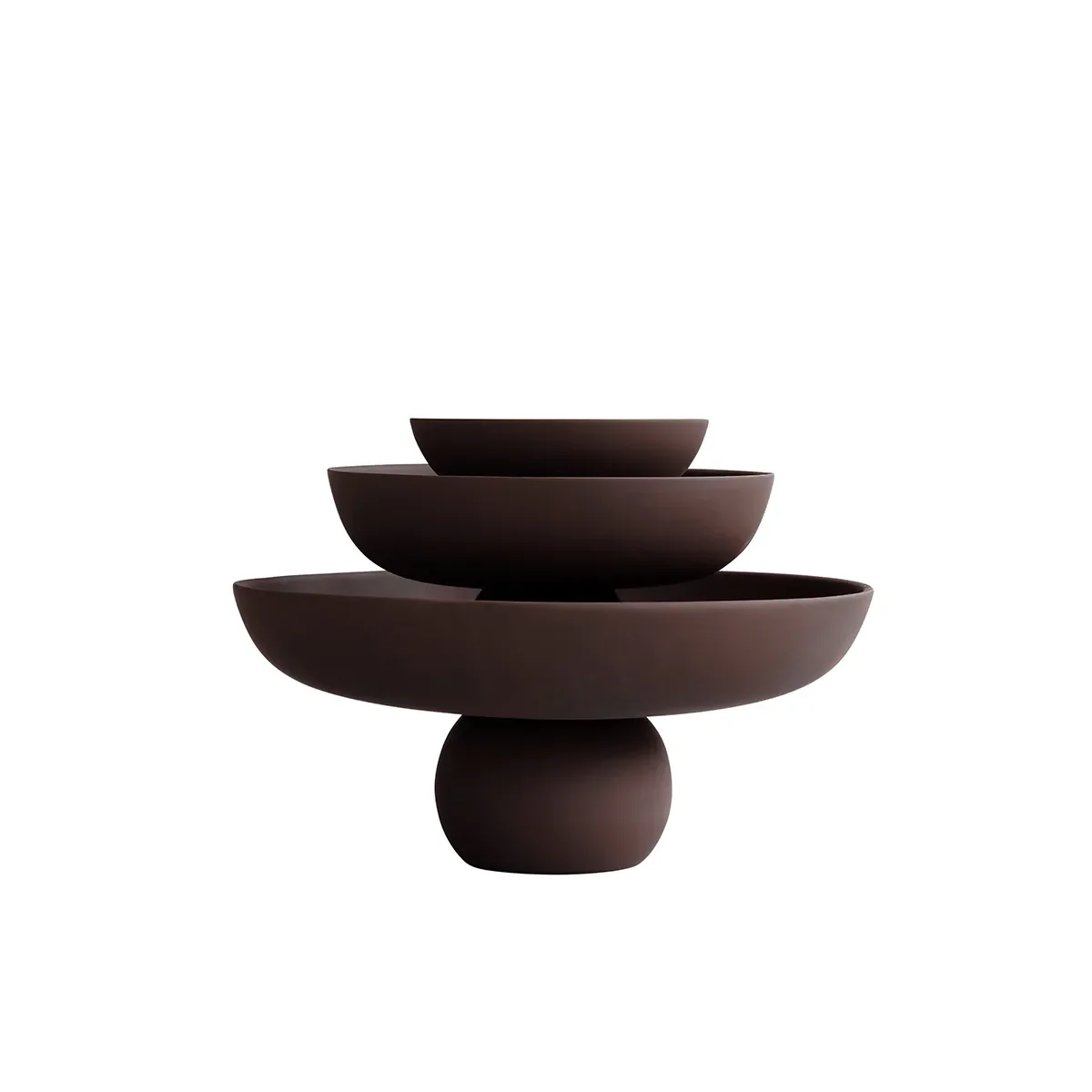 Handbemalte Dekoschale Baburu Big Chocolate Brown Ø 43 cm