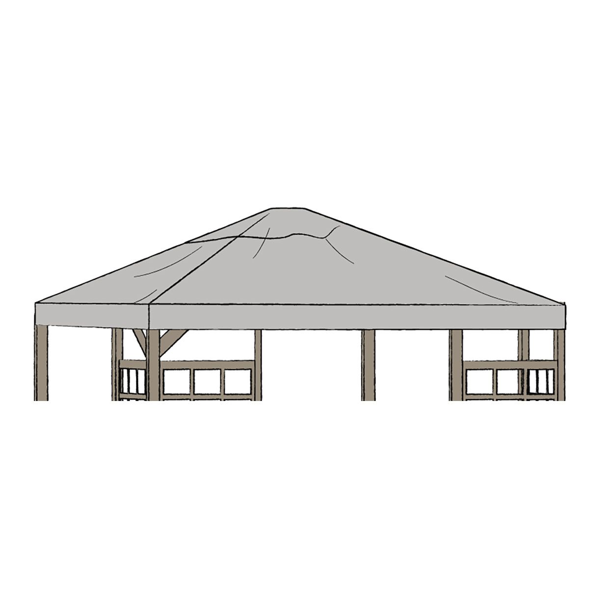 Hov Pavillondach 350x350 cm grau