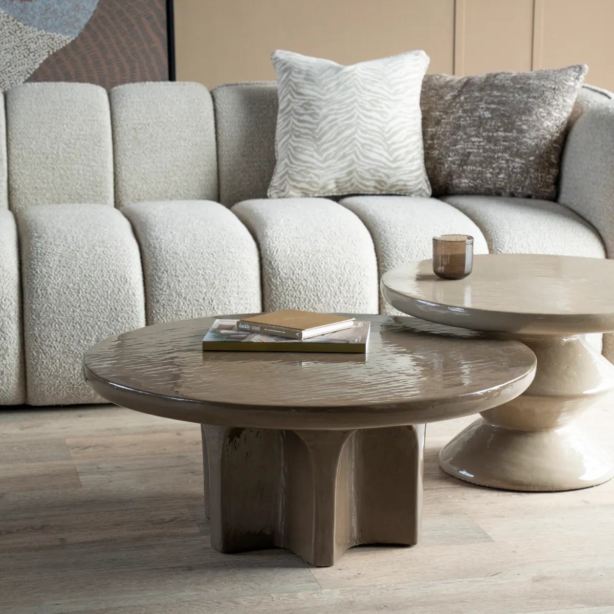 Circolo large Couchtisch 80x80x32 cm Eisen braun