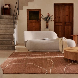 Handgewebter Teppich aus Jute Gesso Terracotta 200x300 cm