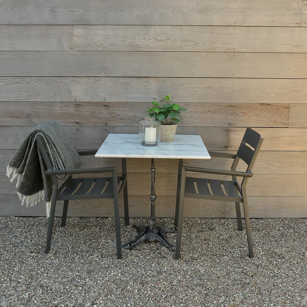 Loire Marmortisch 70x70 cm weiß