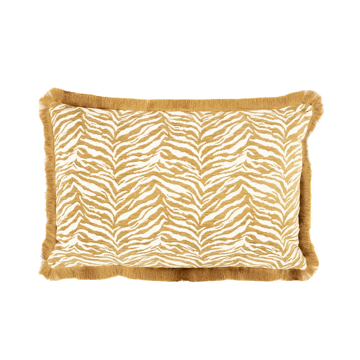 Dekokissen mit Fransen Tigra Mustard 40x60 cm