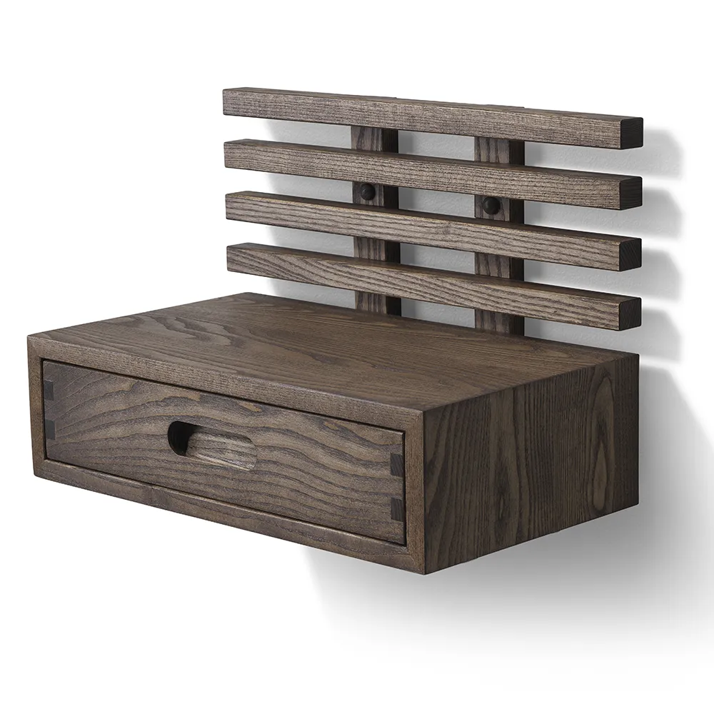 Zece Nachttisch mit Schublade Esche braun geölt