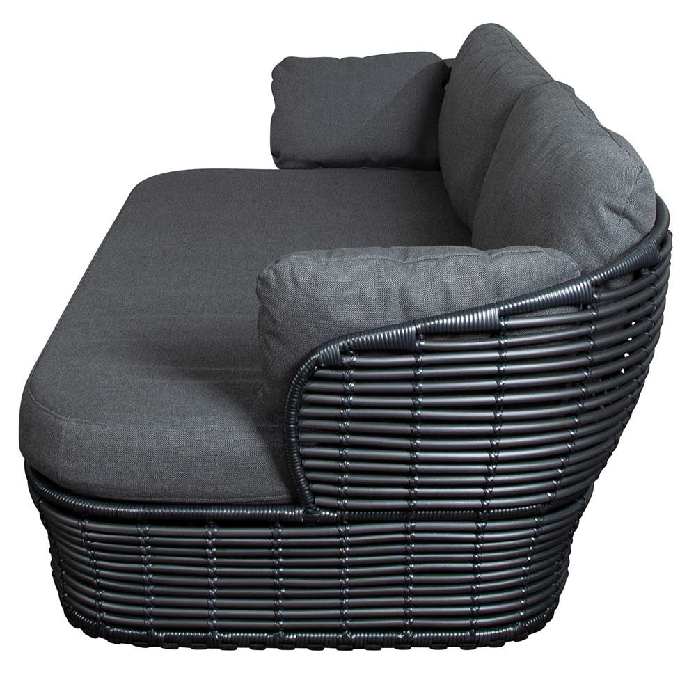 Loungesofa Basket Graphit Künstliches Rattan Inkl Grau Airtouch Kissen Set