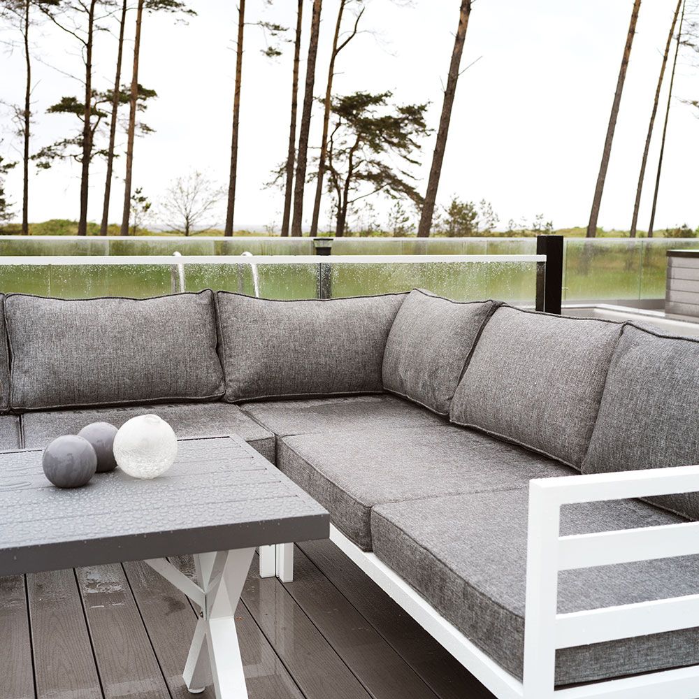 Weldon Fußhocker weiß/grau