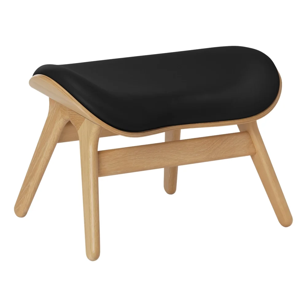 A Conversation Piece Ottoman Fußhocker Oak/Umage Leather Black