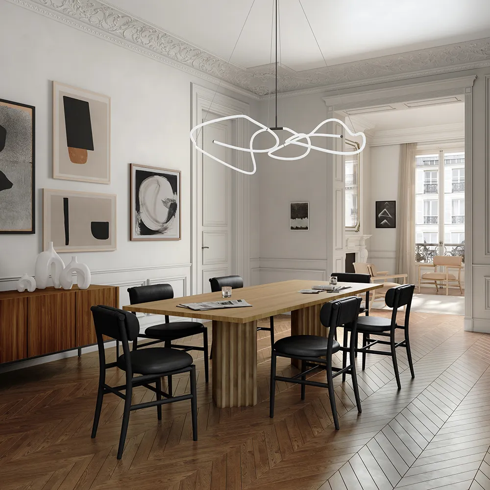 Nama Esszimmerstuhl – Kaffeebraun Schwarz, Anilinleder Schwarz