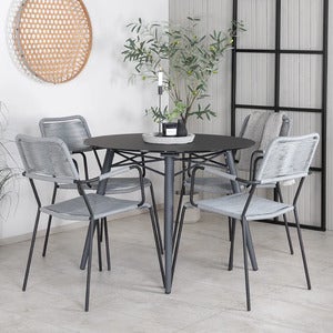 Lindos Armlehnstuhl Grau 2er-Pack