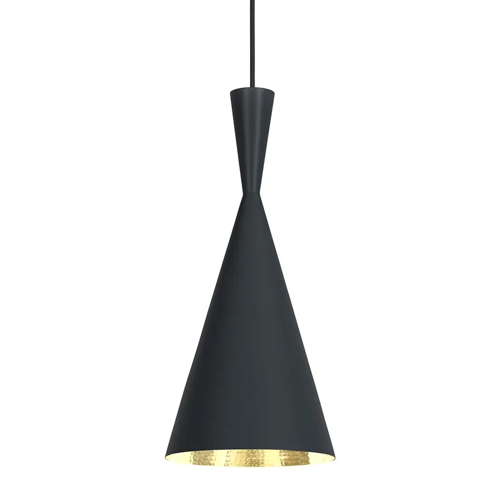 Beat Pendant Tall Black LED