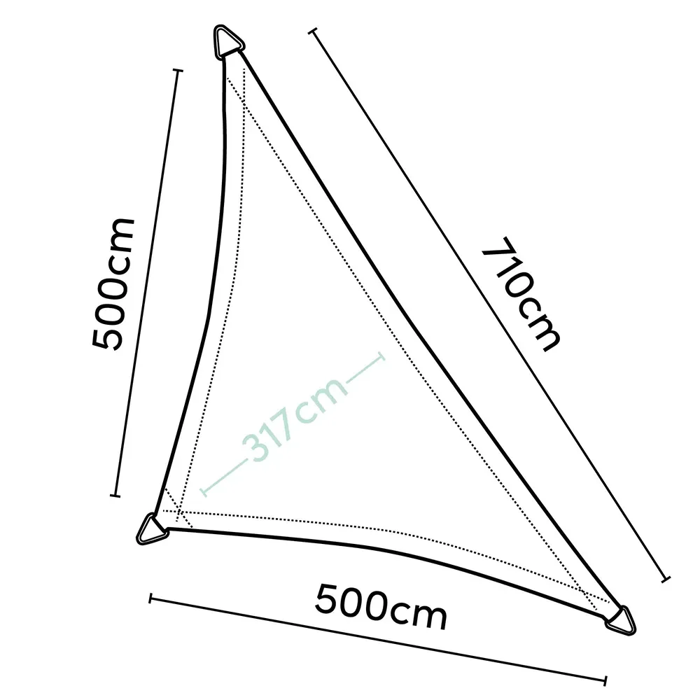 Coolfit Sonnensegel dreieckig 90° 500x710cm beige