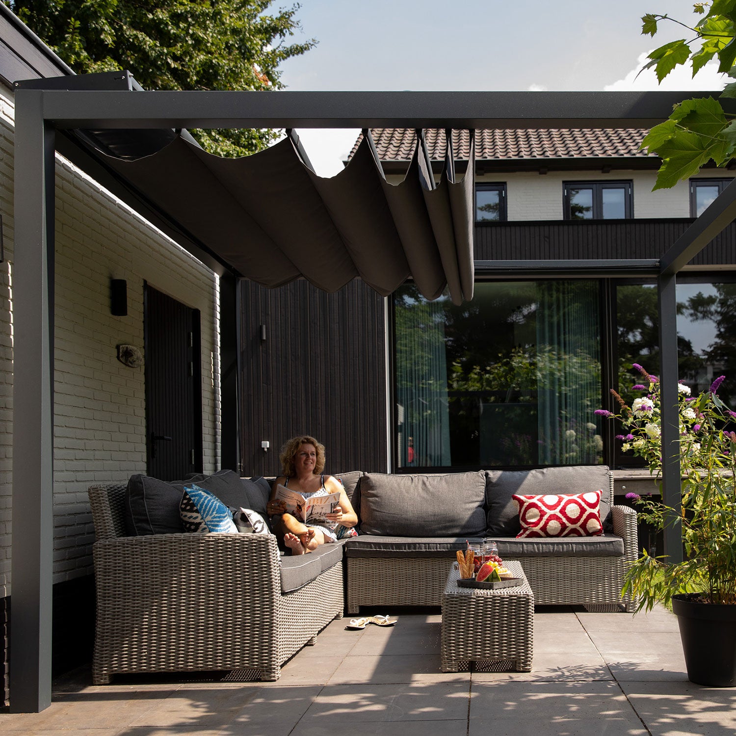 Prosail Sonnensegel harmonica wasserdicht 297x397cm grau 