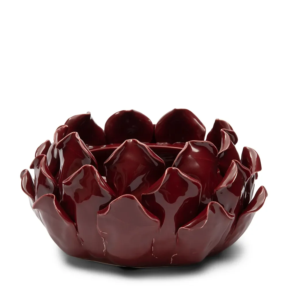 Keramik Kerzenhalter Artichoke Bowl Bordeaux