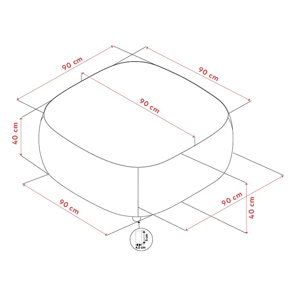 Norris Fußhocker hellbeiger Stoff Anna hellbeige