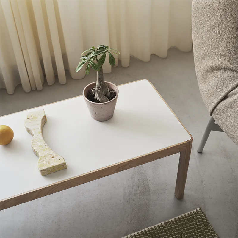 Workshop Couchtisch 43 x 120 cm - Warm Grey Linoleum