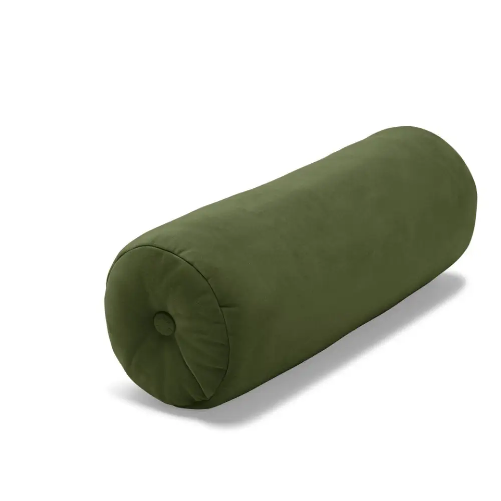recycled puff rolster kissen velvet deep green