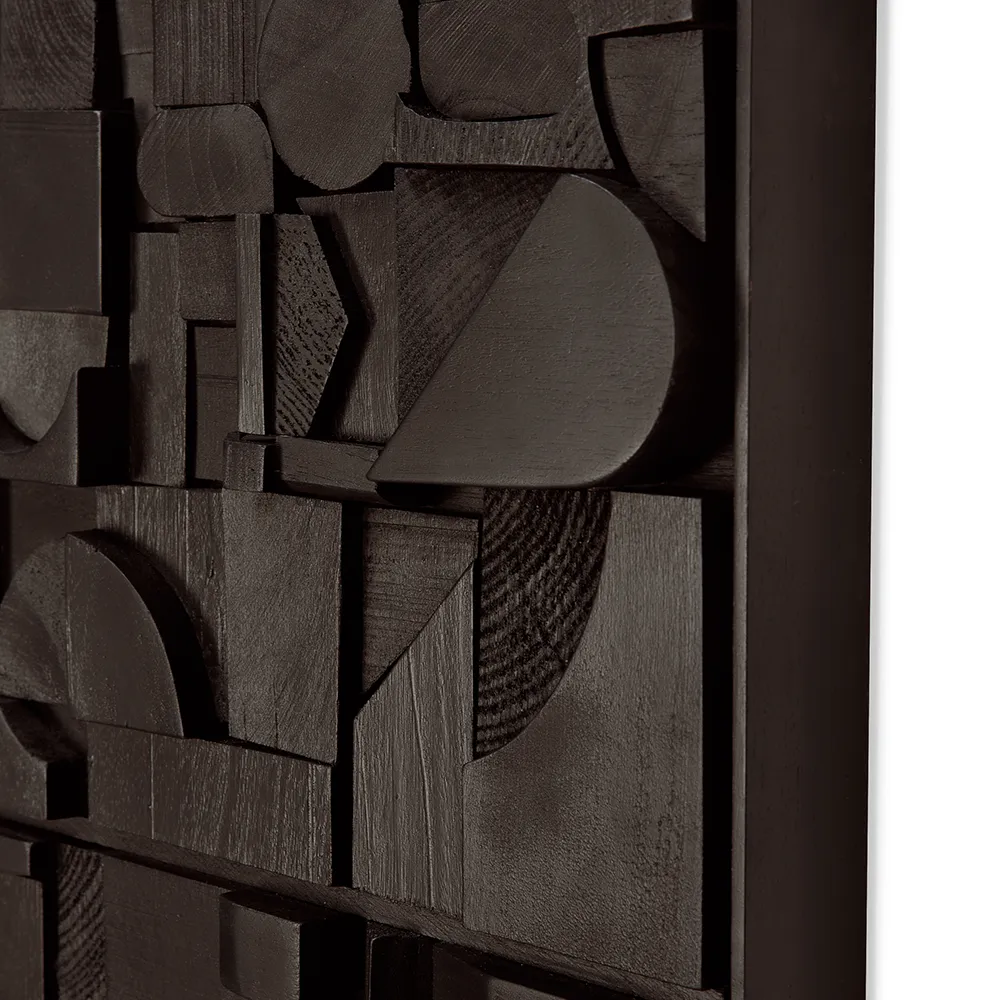 Bricks Wanddekoration 120x90 cm Schwarz