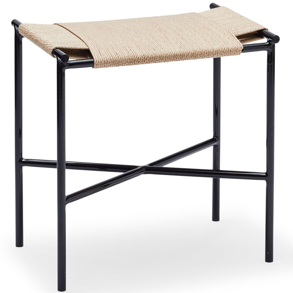 Vent Hocker Schwarz/Natürlich Rattan