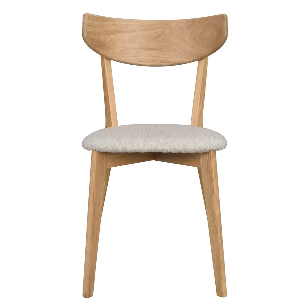 Ami Esszimmerstuhl Eiche/grau-beiger Stoff