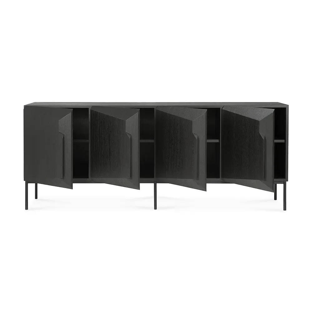 Treppe Sideboard 46x200 cm Eiche Schwarz