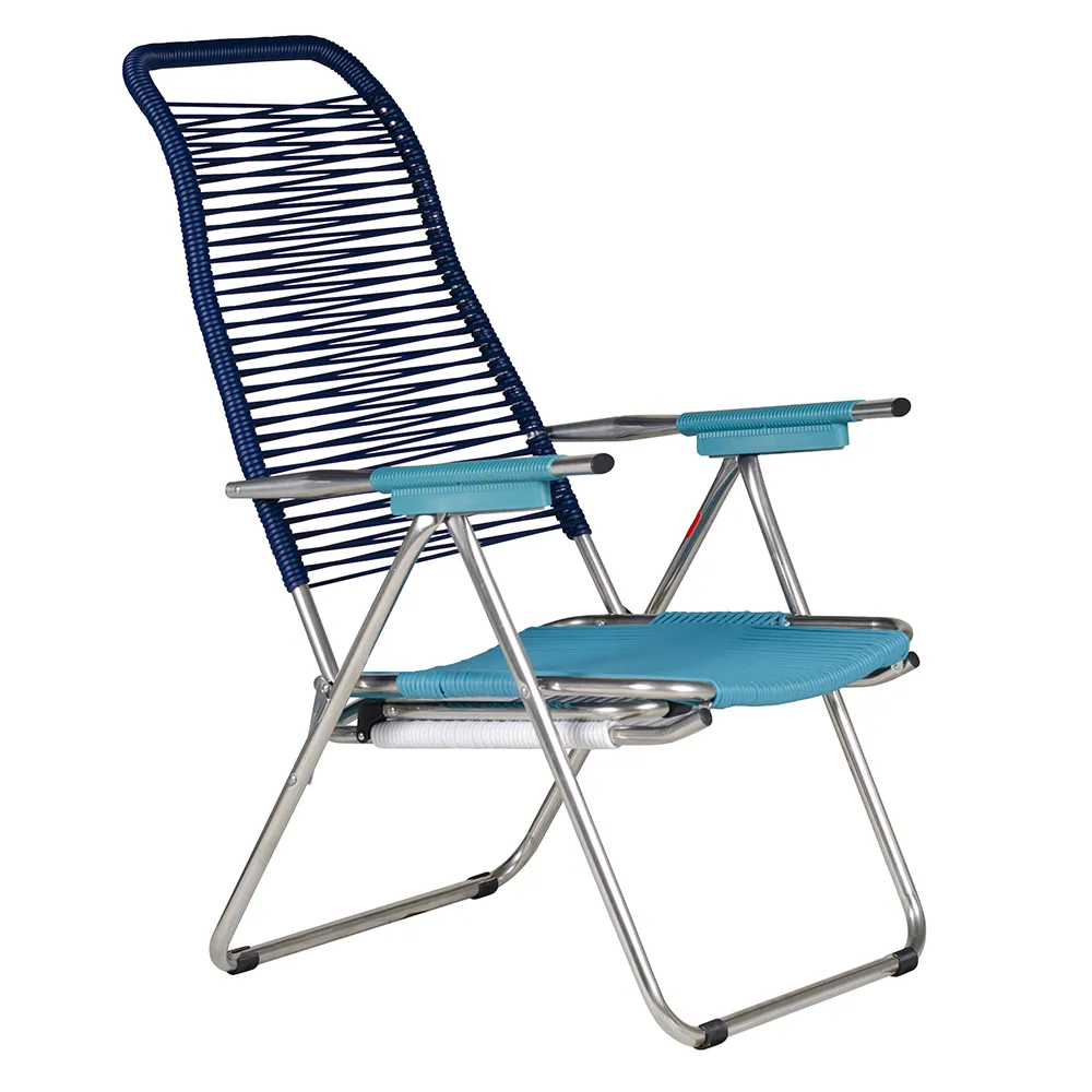 Spaghetti Liegestuhl Pop blau/türkis/weiß/türkis aus Aluminium