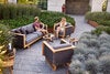 Angle Lounge Sofa Teak inkl. grauem Air Touch Kissenset
