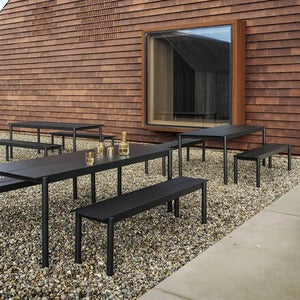 Linear Steel Bank 110x34 cm Anthracite Black 