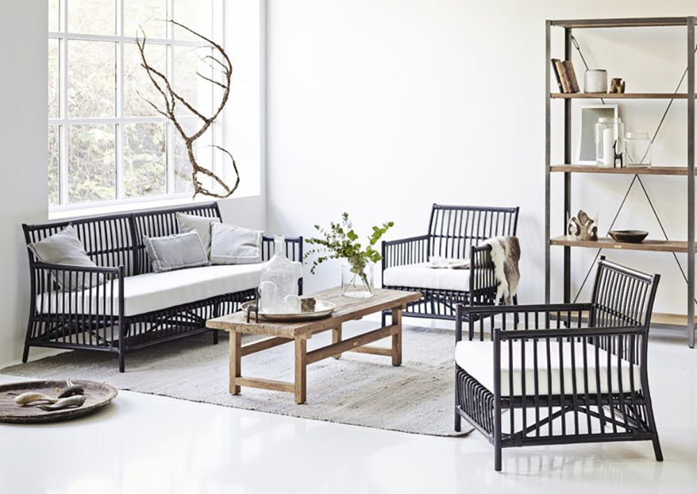 Caroline Rattan-Sofa Natur