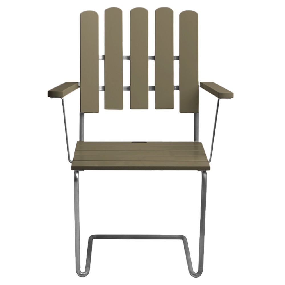 A2 Sessel Eiche grün lackiert / Rahmen feuerverzinkt