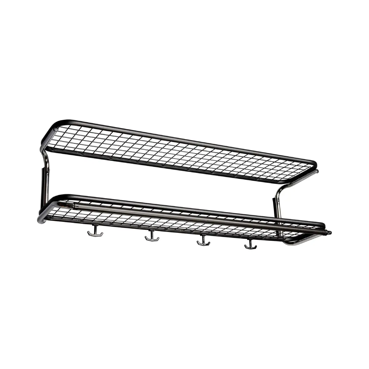 Classic Hutregal 100 cm Schwarz Chrom