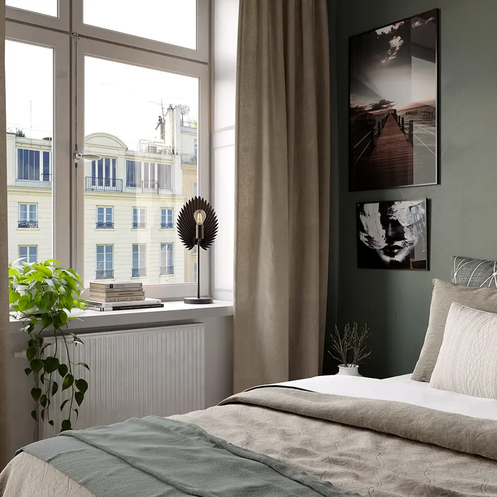 Aruba Tischleuchte H55cm Matt schwarz