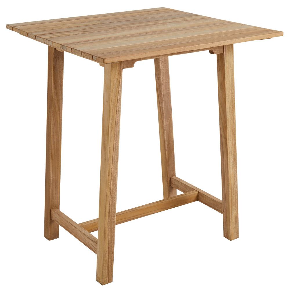 Keros Stehtisch 80x80 cm Teak natur