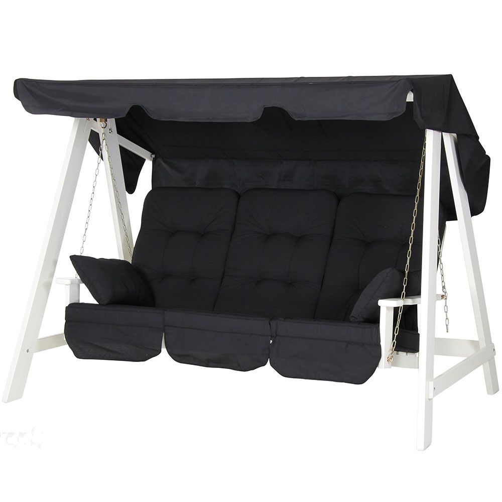 hängemattekissen Hohe Rückenlehne Anthrazit Grau