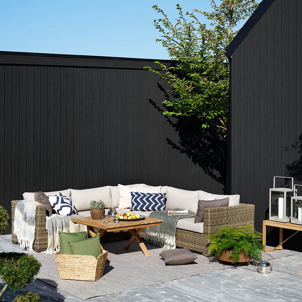 Ninja Endstücke h+v rustikales synthetisches Rattan inkl. wasserabweisender Polster