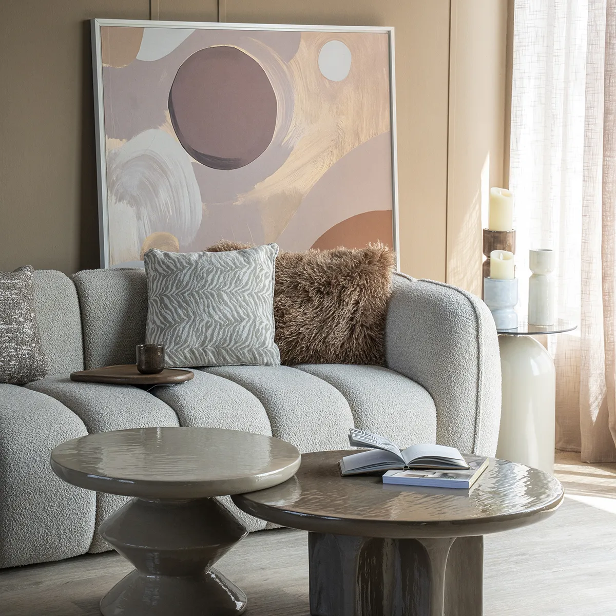 Dekokissen Tigra Beige 45x45 cm
