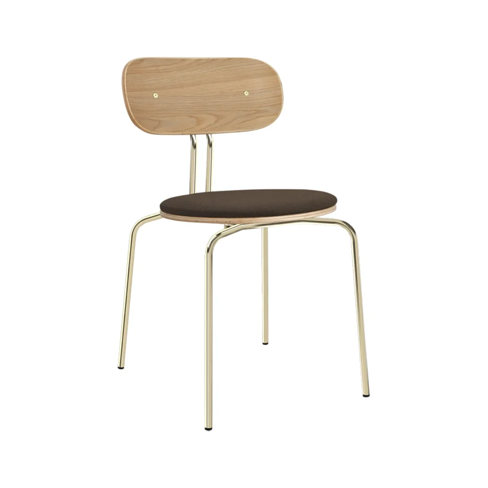 Curious Esszimmerstuhl Eiche/Messing Mocca