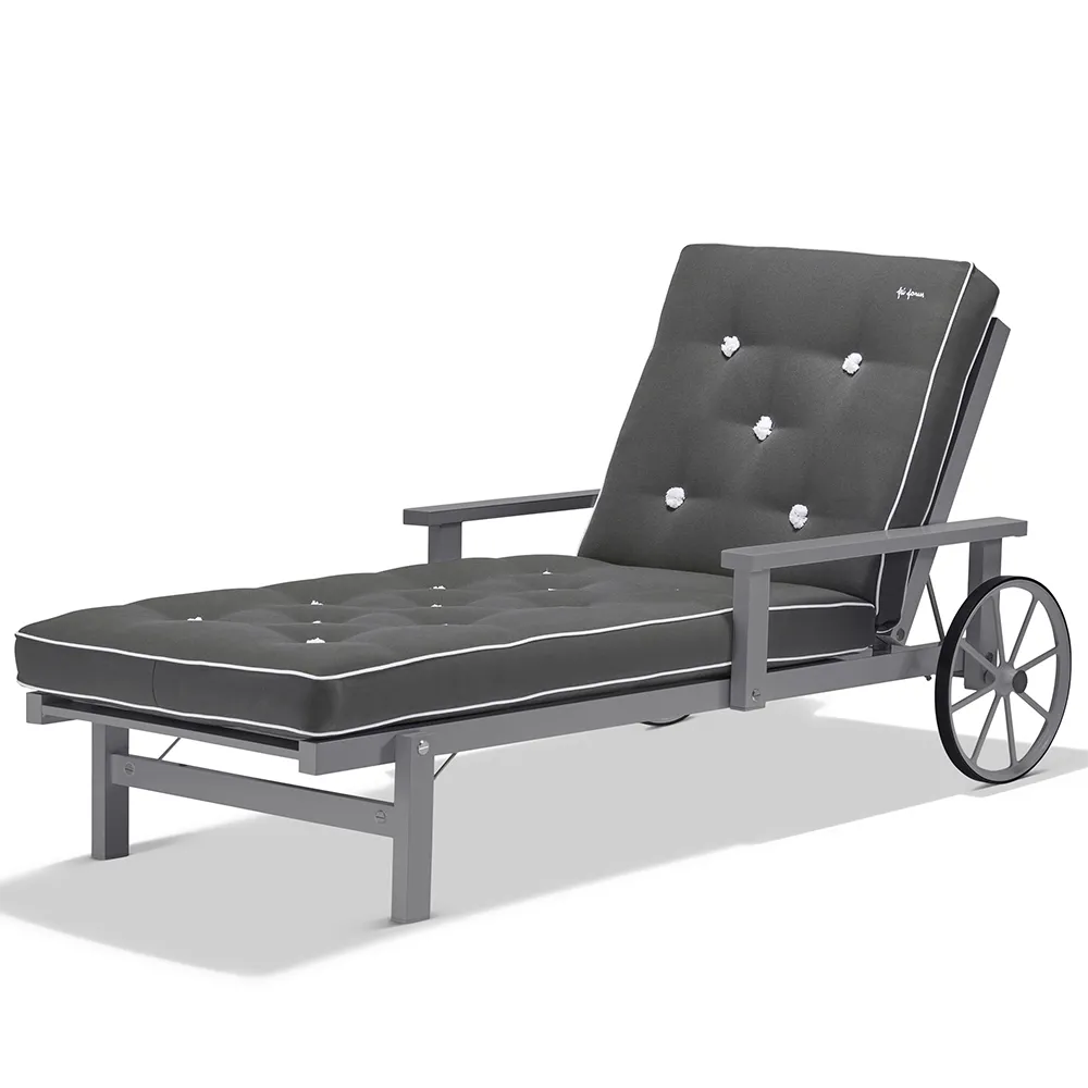 Sonnenliege Grau Aluminium