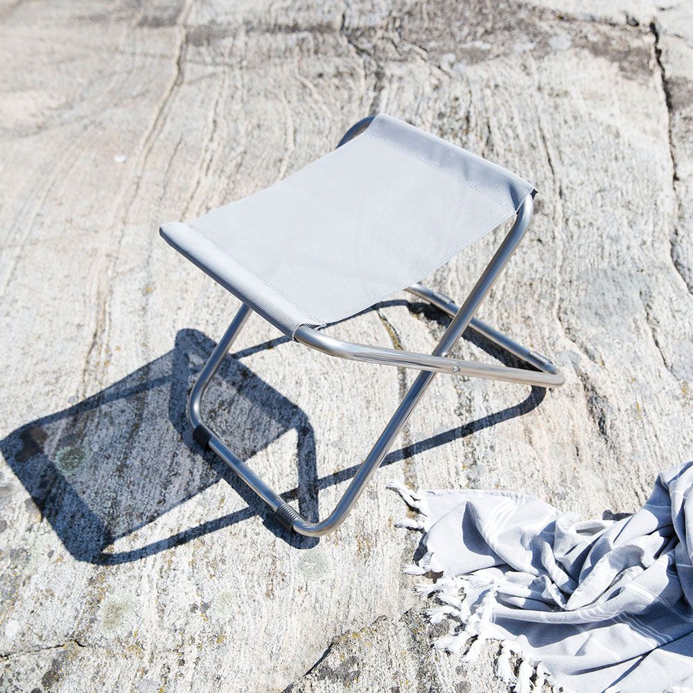 Chico Fußhocker grau Aluminium/Textil