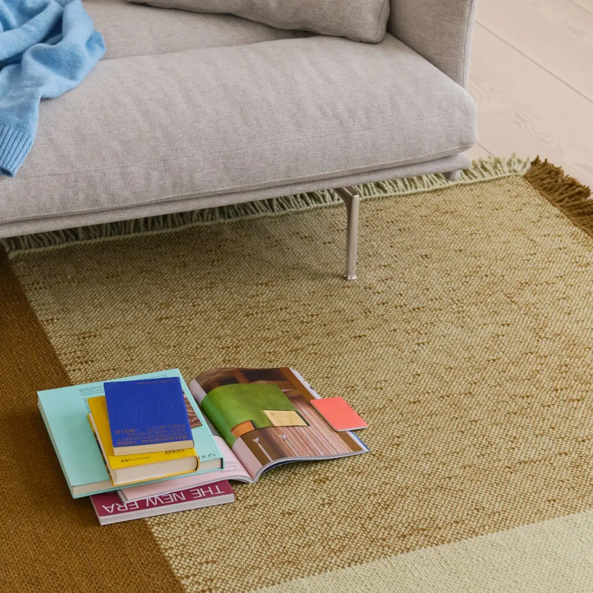  Verso-Teppich – 258 x 258 cm – Blassgrün / Warmes Braun