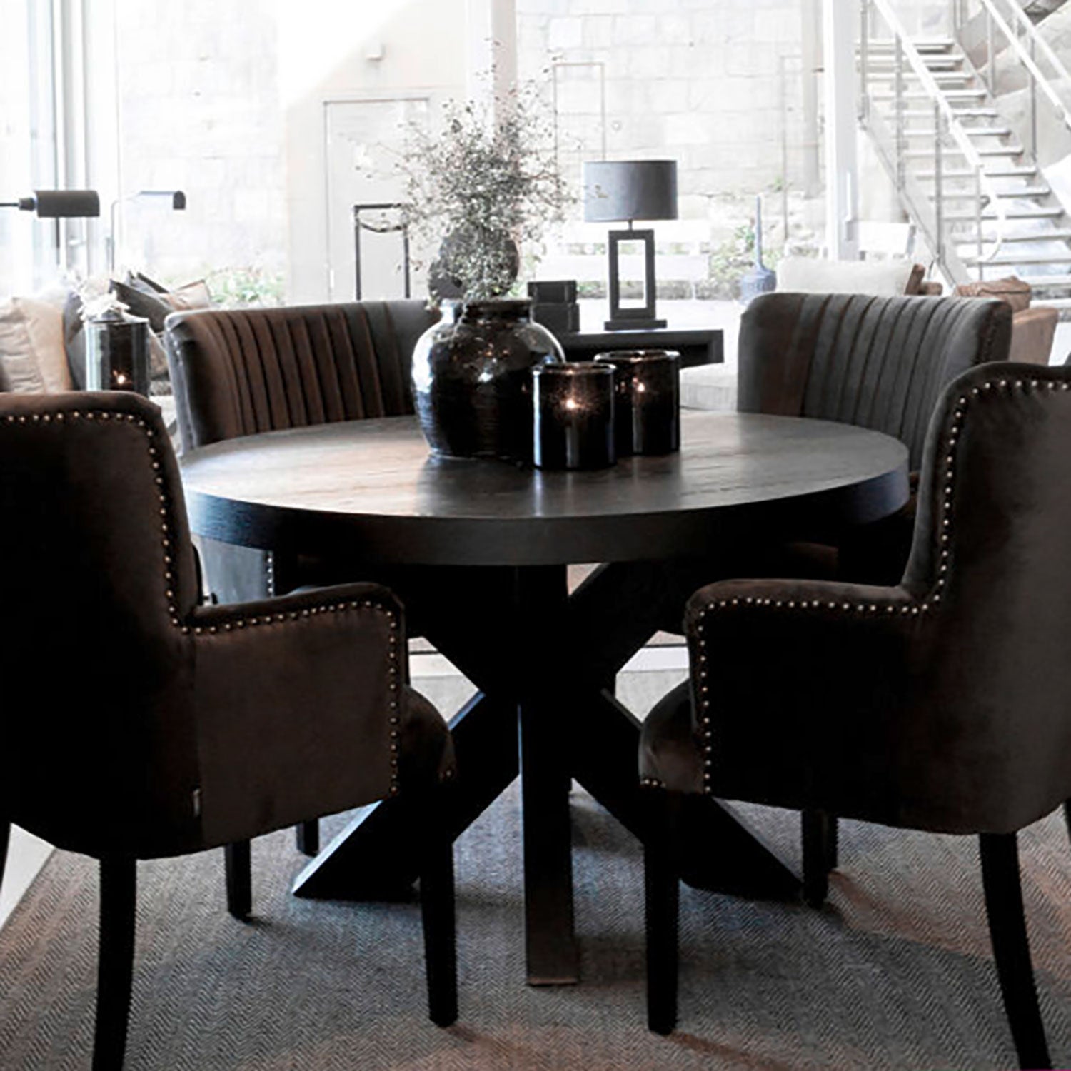 Dylan Esszimmerstuhl Velvet dunkelbraun