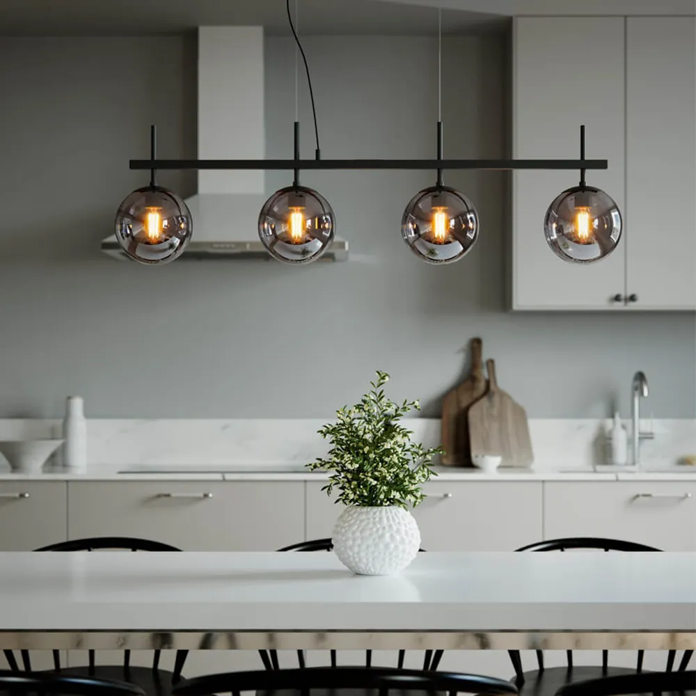 Boyle Deckenleuchte 4 Leuchten Rauchgrau